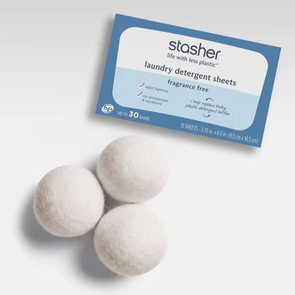 Laundry Starter Kit: Detergent Sheets + Wool Dryer Balls