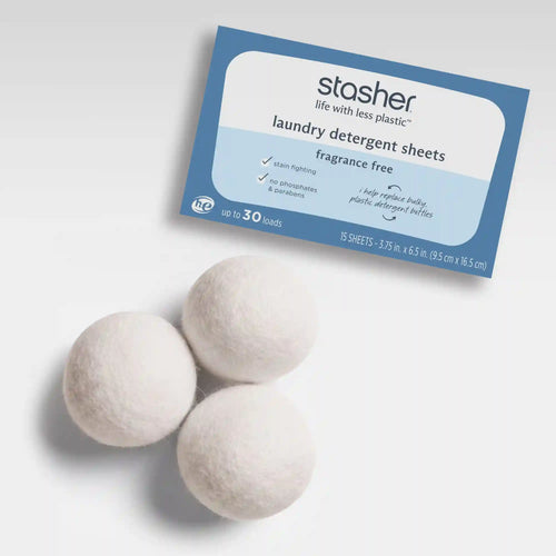 Laundry Starter Kit: Detergent Sheets + Wool Dryer Balls